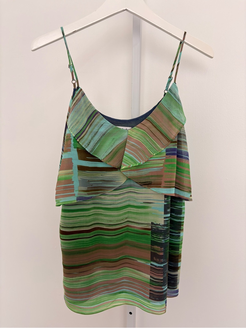 CAbi Green Multi-Stripe Lightweight Cami
